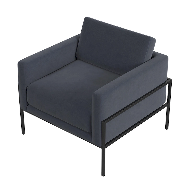 HomePop Modern Upholstered Club Chair w/Metal Frame