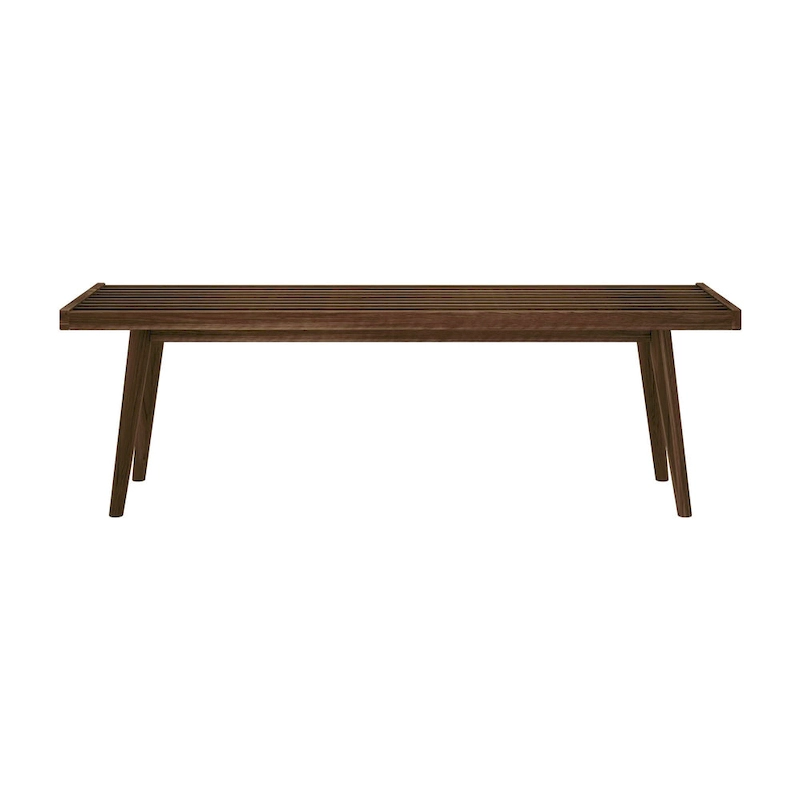 Plank and Beam Mid Century Double Wood Entryway Bench - 56.3 L x 16.5 W x 17.5 H