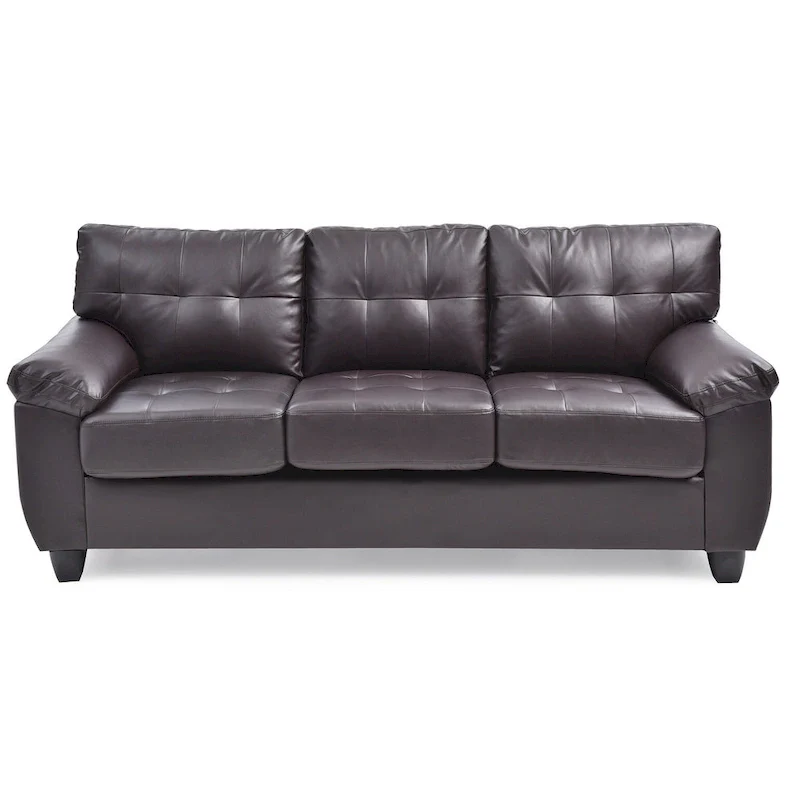 Gallant 78 in. W Flared Arm Faux Leather Straight Sofa - 33L x 78W x 35H