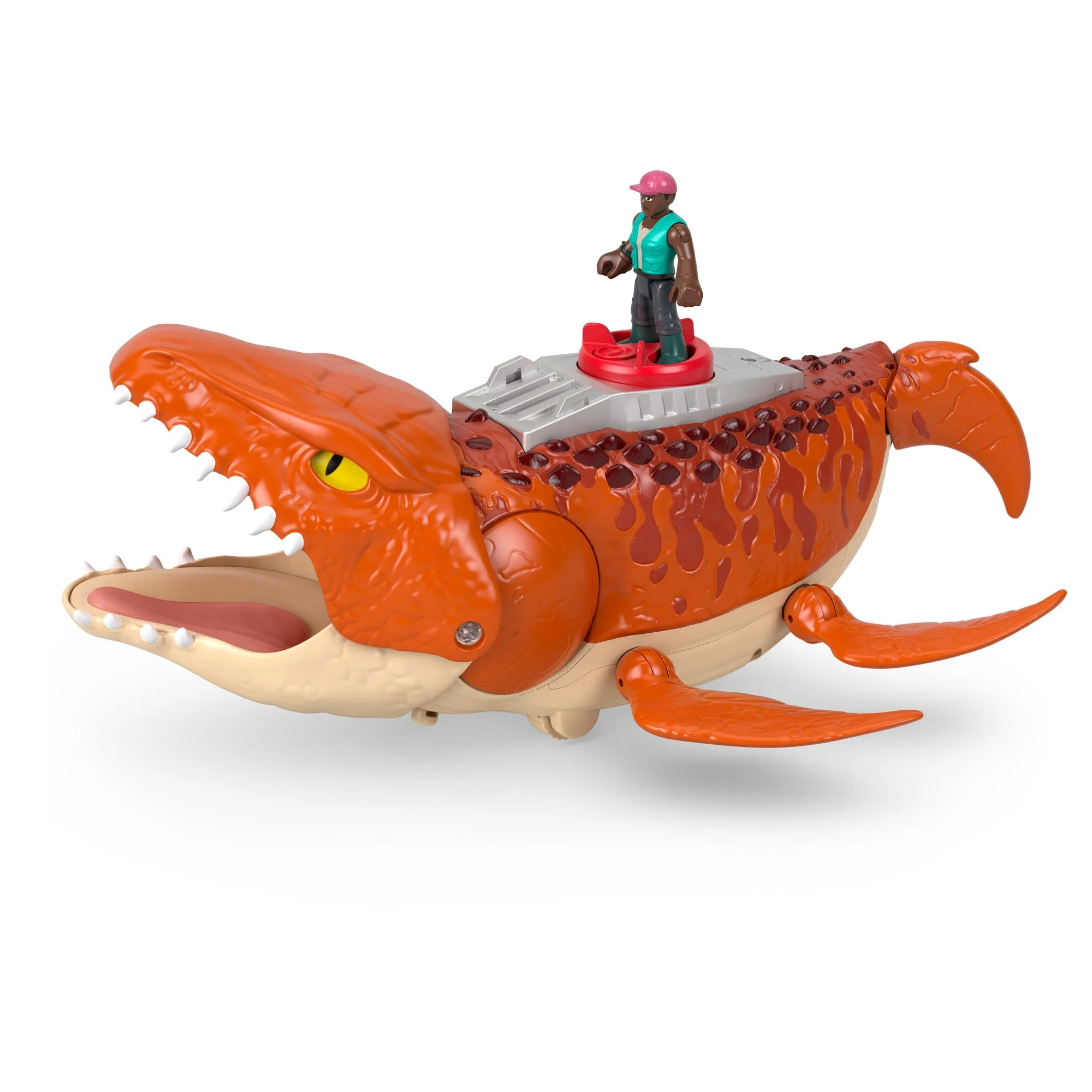 Imaginext Jurassic World Dinossauro de Brinquedo Rebirth Mosasaurus Caça e Morde
