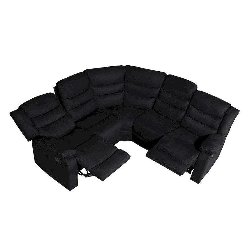 93 Width Polyester/Suede 5-Piece Manual Reclining Sectional Sofa