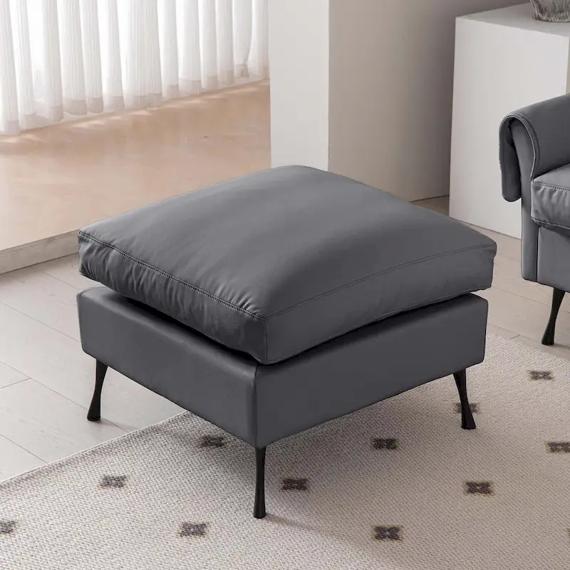104.5Modern Technical leather L-Shaped Sofa with Ottoman