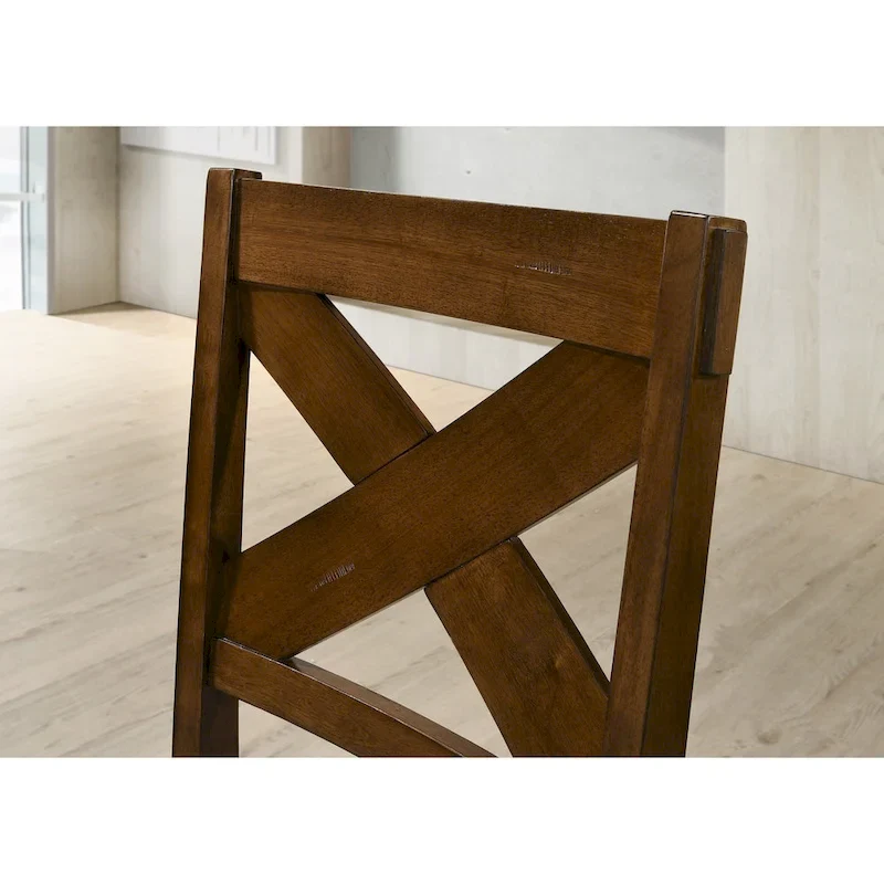 Roundhill Furniture Karven Solid Wood Dining Chairs (Set of 2)