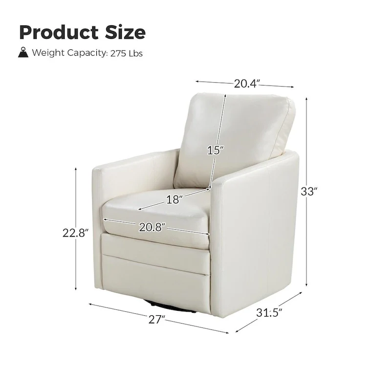 Terrance Transitional Swivel Faux Leather Barrel Accent Chair with Metal Base