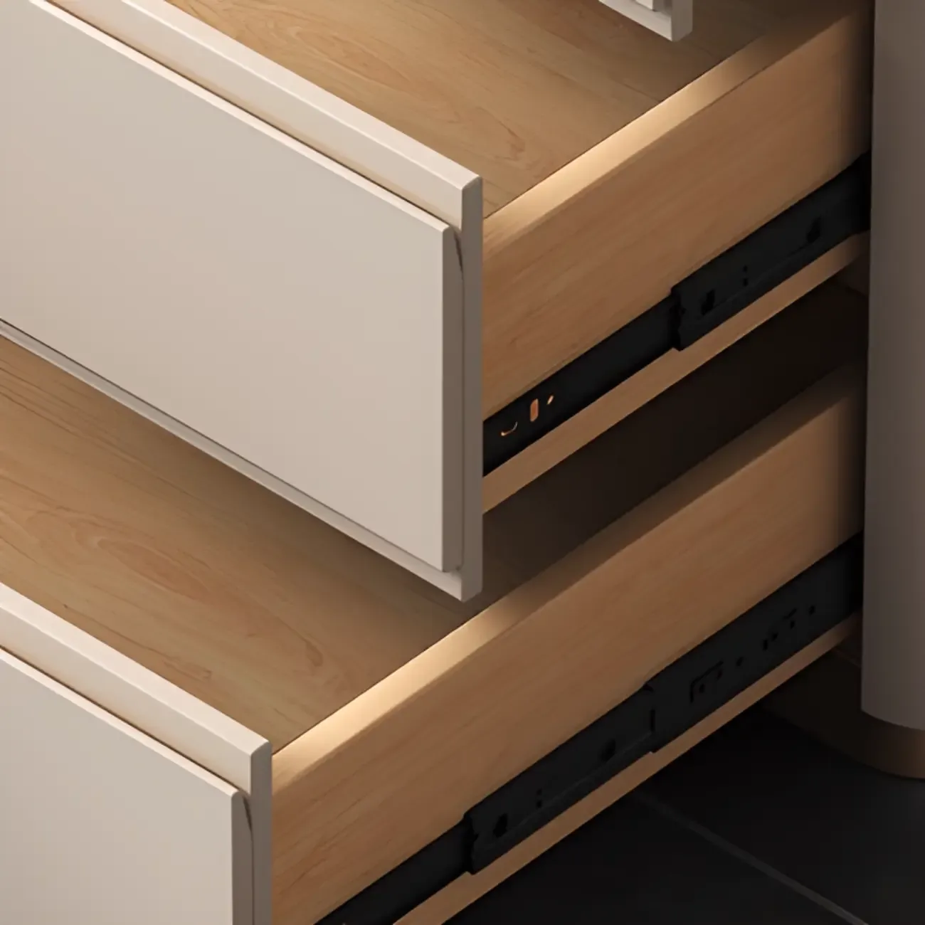 Modern Faux Marble Top Wood 3-Drawer Nightstand