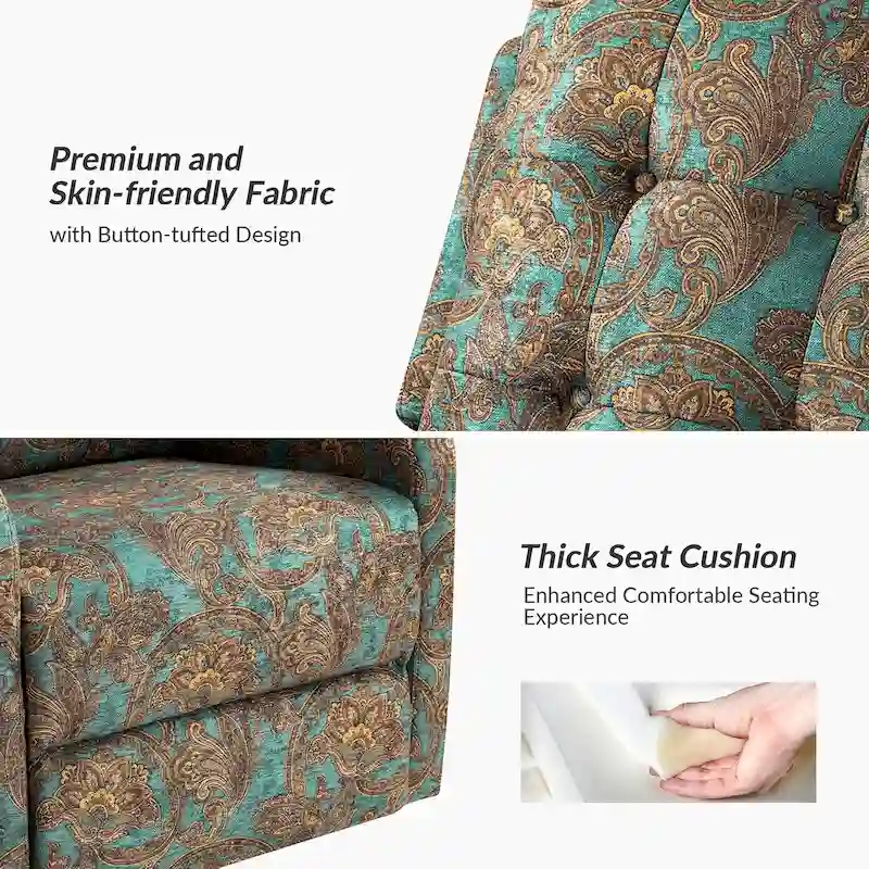 Manual Swivel Recliner with Tufted Back Set of 2