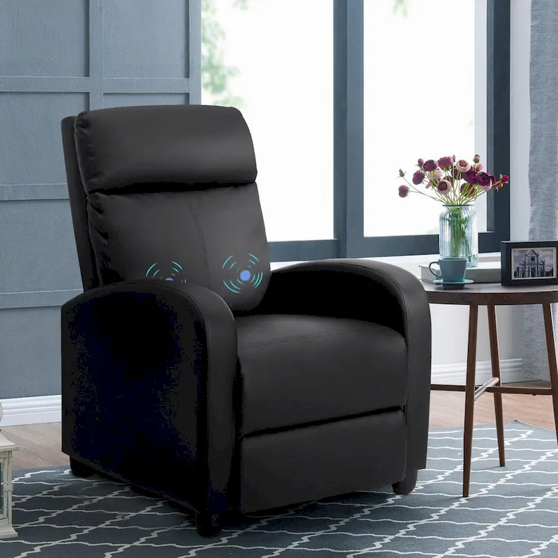 Homall Massage Recliner PU Faux Leather Home Theater Recliner with Padded Seat