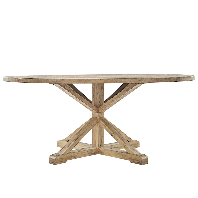 Sabera Shabby Chic Round X-Base Dining Set - Double X Back by iNSPIRE Q Classic