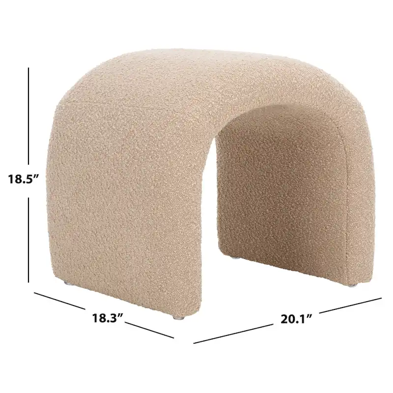 SAFAVIEH Alize Curved Waterfall Velvet Ottoman