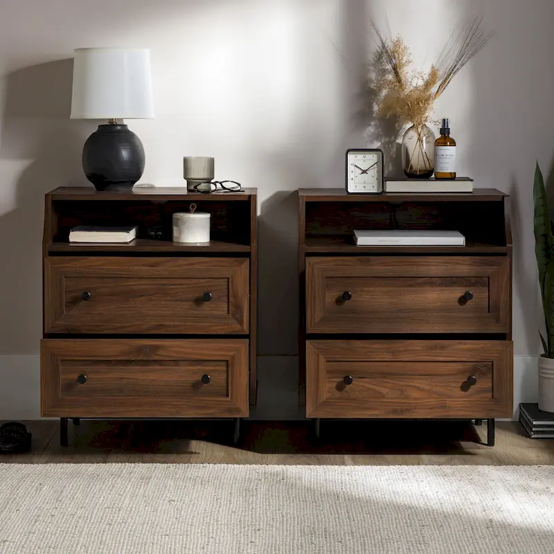 Middlebrook Modern 2-Drawer USB Nightstand, Set of 2