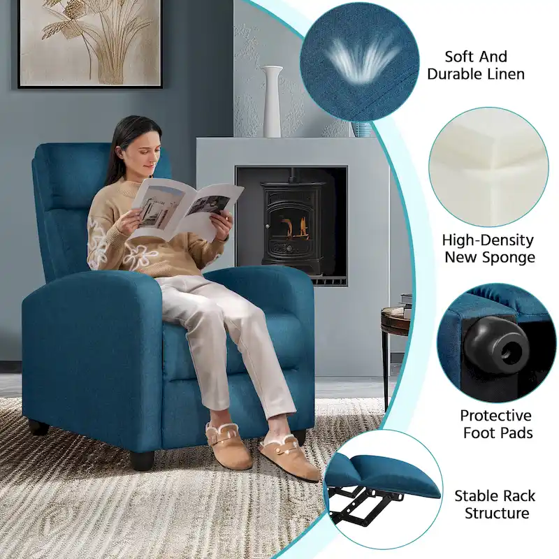 Yaheetech Modern Fabric Recliner Chair