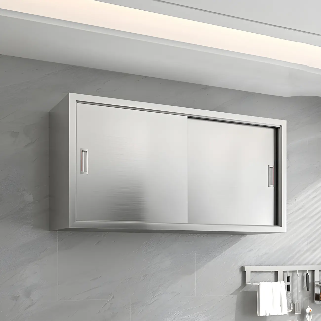 Adjustable Stainless Steel Wall-Mounted China Cabinet