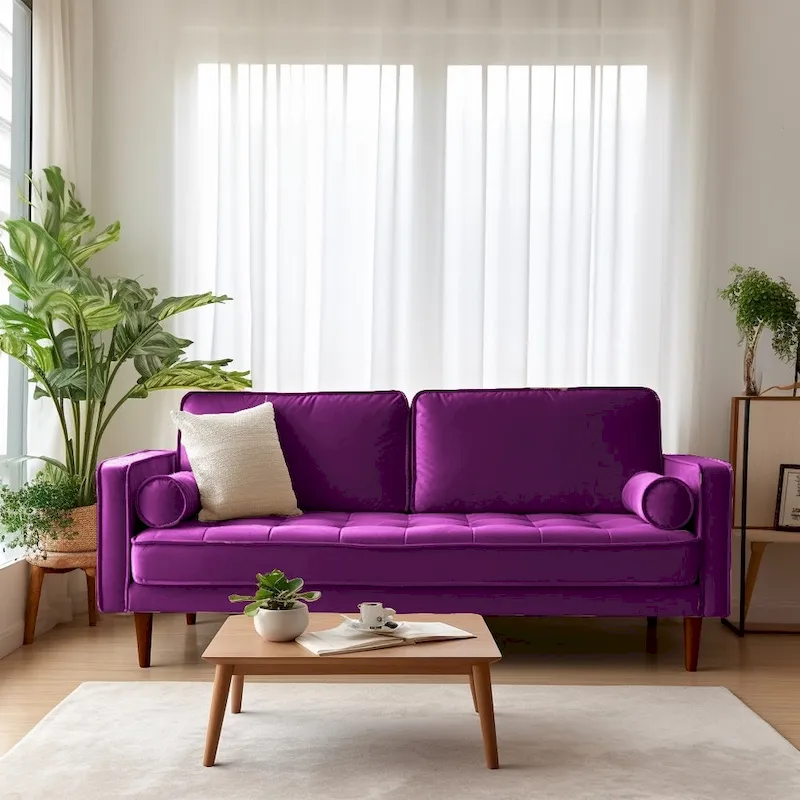 Edona 70 Velvet Square Arm Sofa