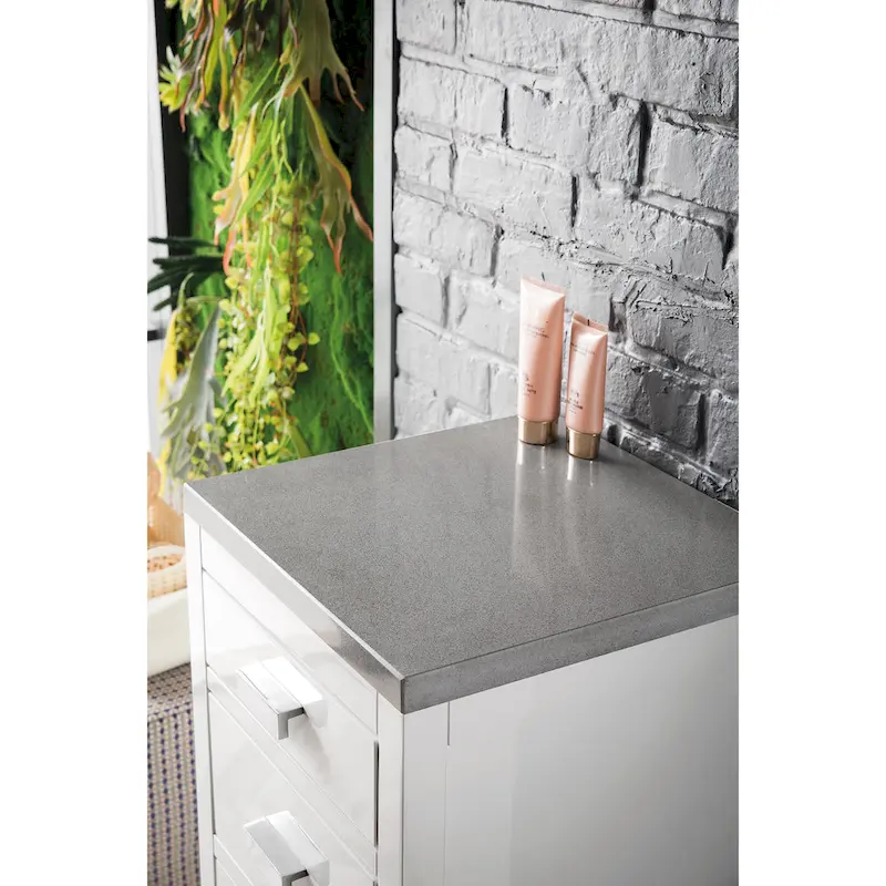 15 Base Cabinet w/ Drawers, Glossy White