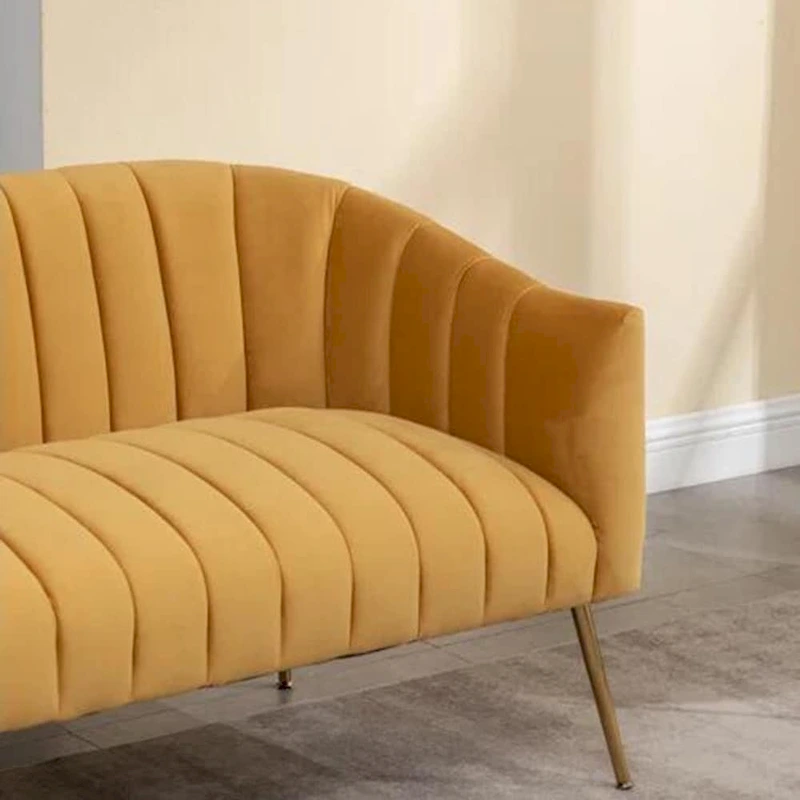 SEYNAR Modern Glam Comfy 50 Metal Legs Curved Sofa 2 Seaters Loveseat with Tufted Back