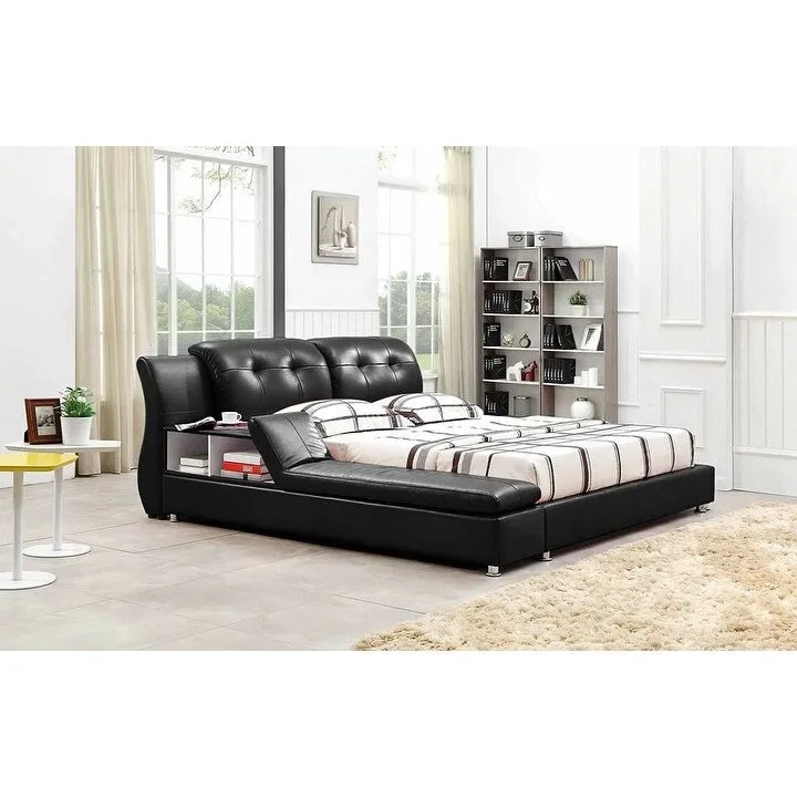 Modern Faux Leather Upholstered Storage Platform Bed