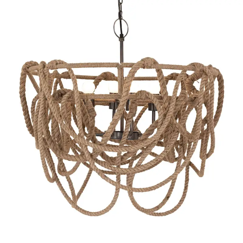 Elk Home Macon Natural Natural Materials 4 Light Pendant