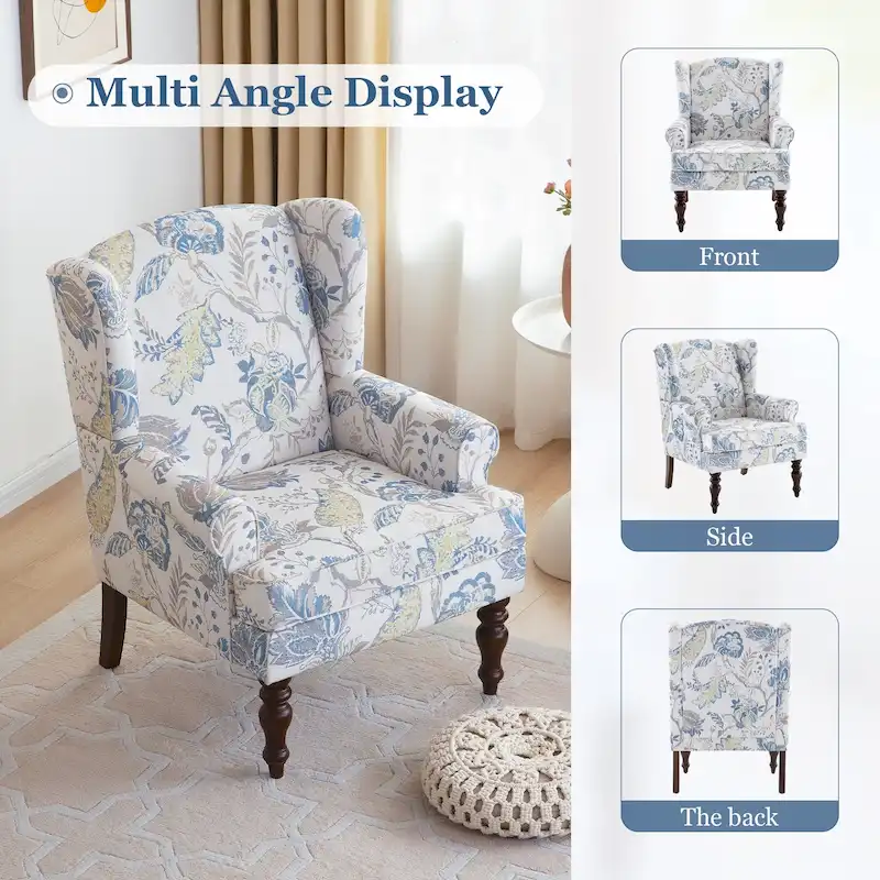 Accent Arm Chair with Turned Legs and Round Arms