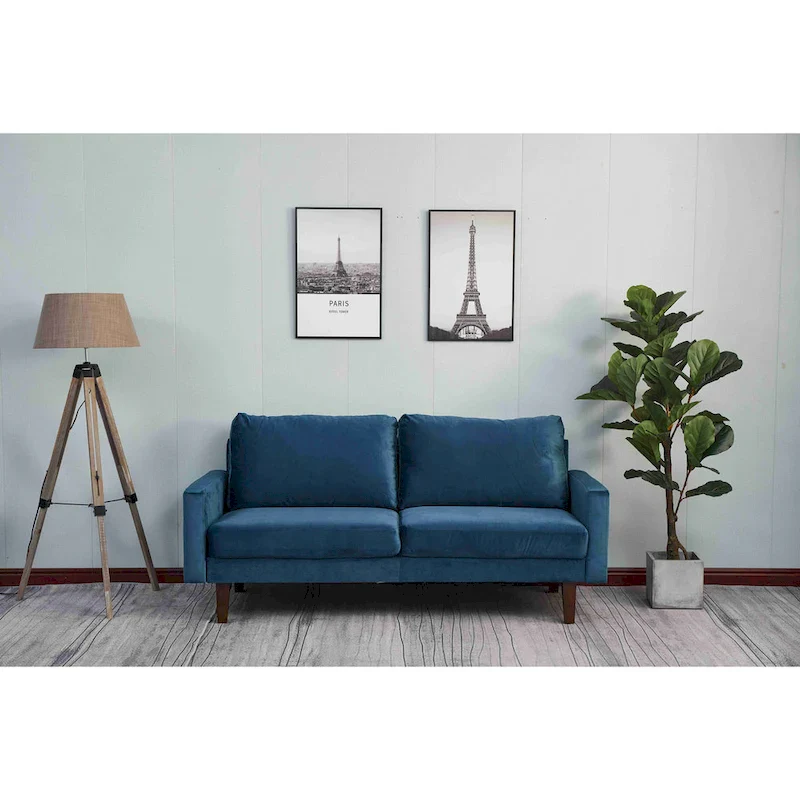 Velvet Square Arm Sofa