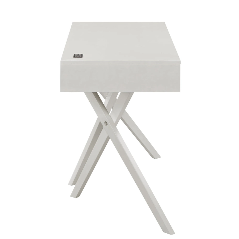 Foli Transitional 47-inch Wood 2-Drawer Desk with USBs and Power Outlets by Furniture of America