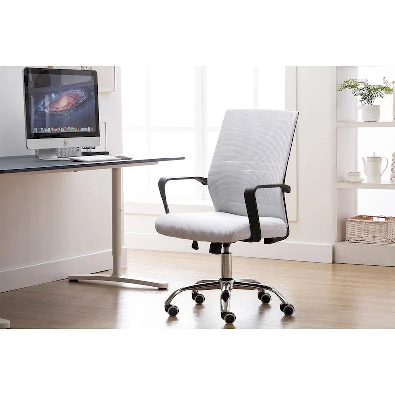 Porthos Home Balzac Mesh Ergonomic Office Chair with Chrome Roller Base
