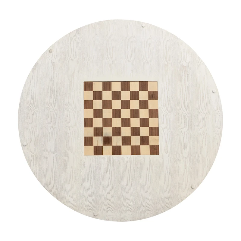 Nami Traditional Antique White 54-inch Wood Round Game Table by Furniture of America