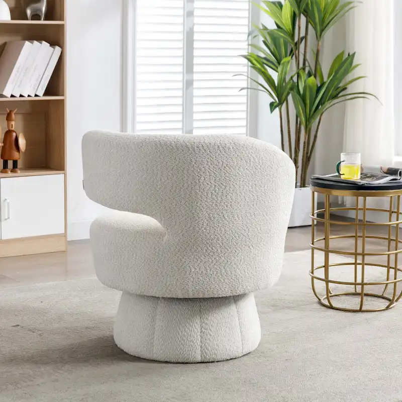 360 Degree Swivel Cuddle Barrel Accent Chairs with Wide Upholstered