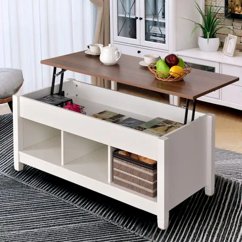 Lift-top Coffee Table with Hidden Compartment