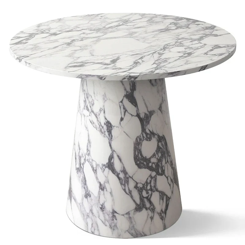 35 Faux Marble Small Round Pedestal Dining Table