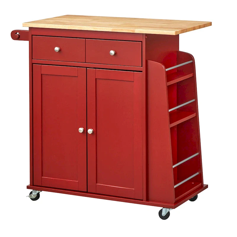 Simple Living Red Sonoma Kitchen Cart