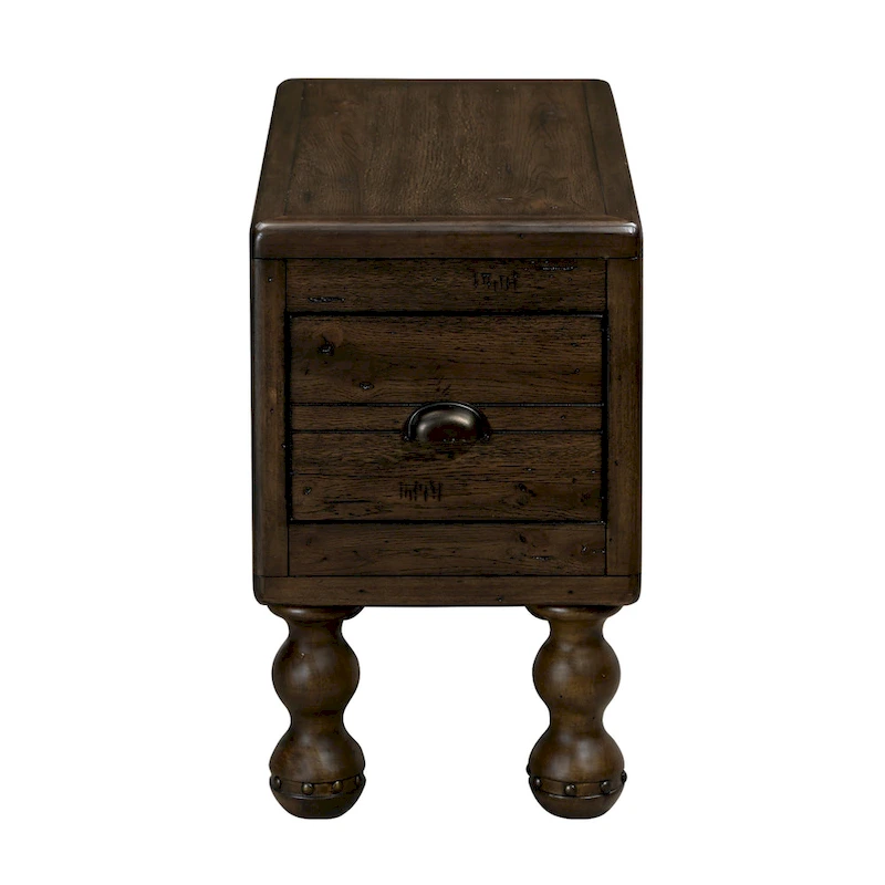 Solid Wood Rectangle End Table with Drawer