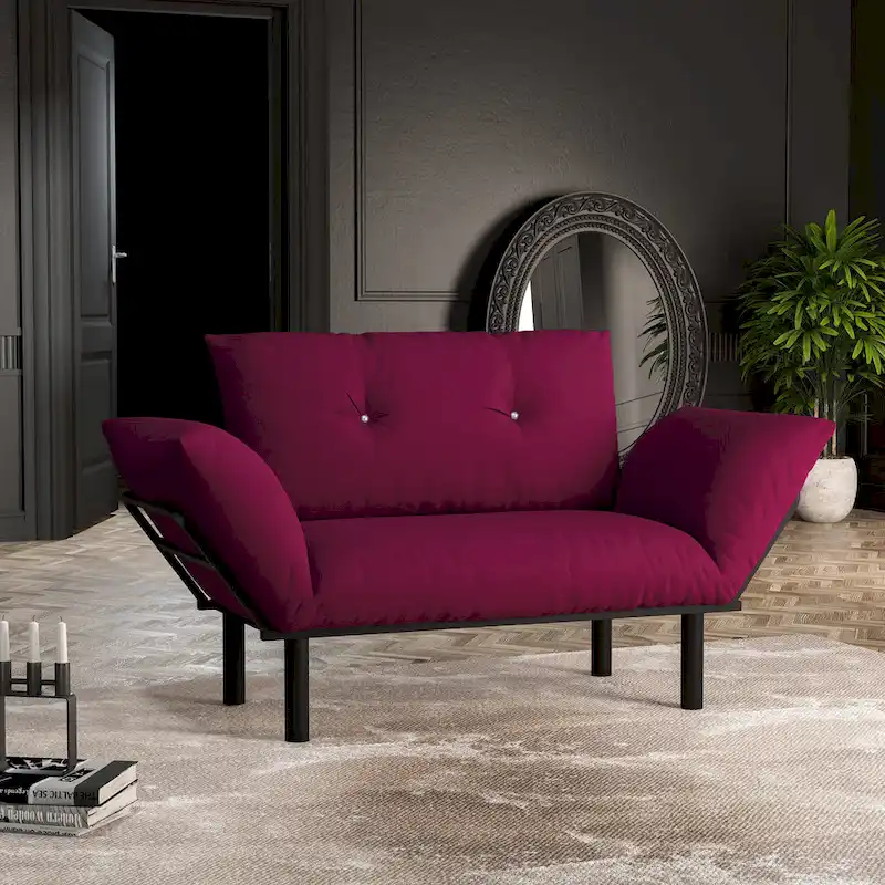 Haydar Extra-wide Modern Loveseat with Metal Legs
