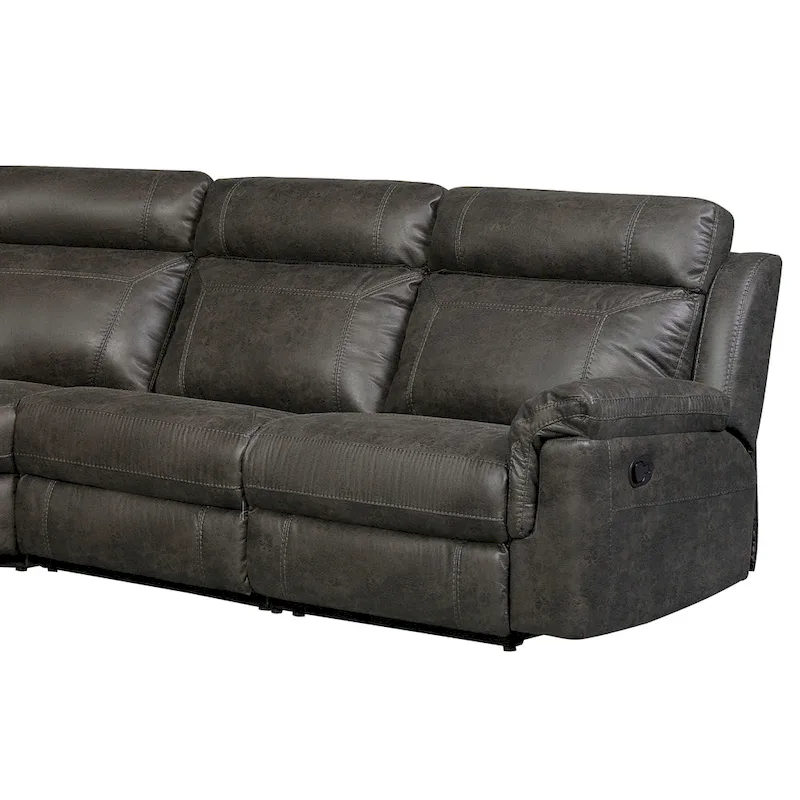 Nicole Reclining Faux Leather Upholstered Sectional Sofa