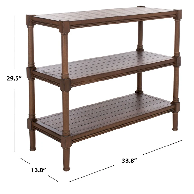 SAFAVIEH Olevia 3-Shelf Console Table - 33.8 W x 13.8 L x 29.5 H - 34Wx14Dx30H