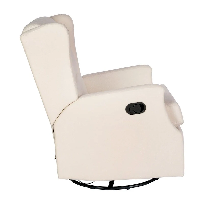 Wingback Manual Recliner Swivel Glider, Cream/Light Gray/Dark Gray, 3-Position, Seats 1