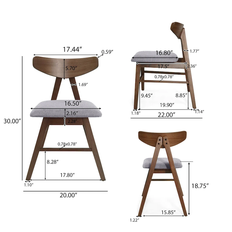 Stocker Fabric and Rubberwood Dining Chairs (Set of 2) by Christopher Knight Home