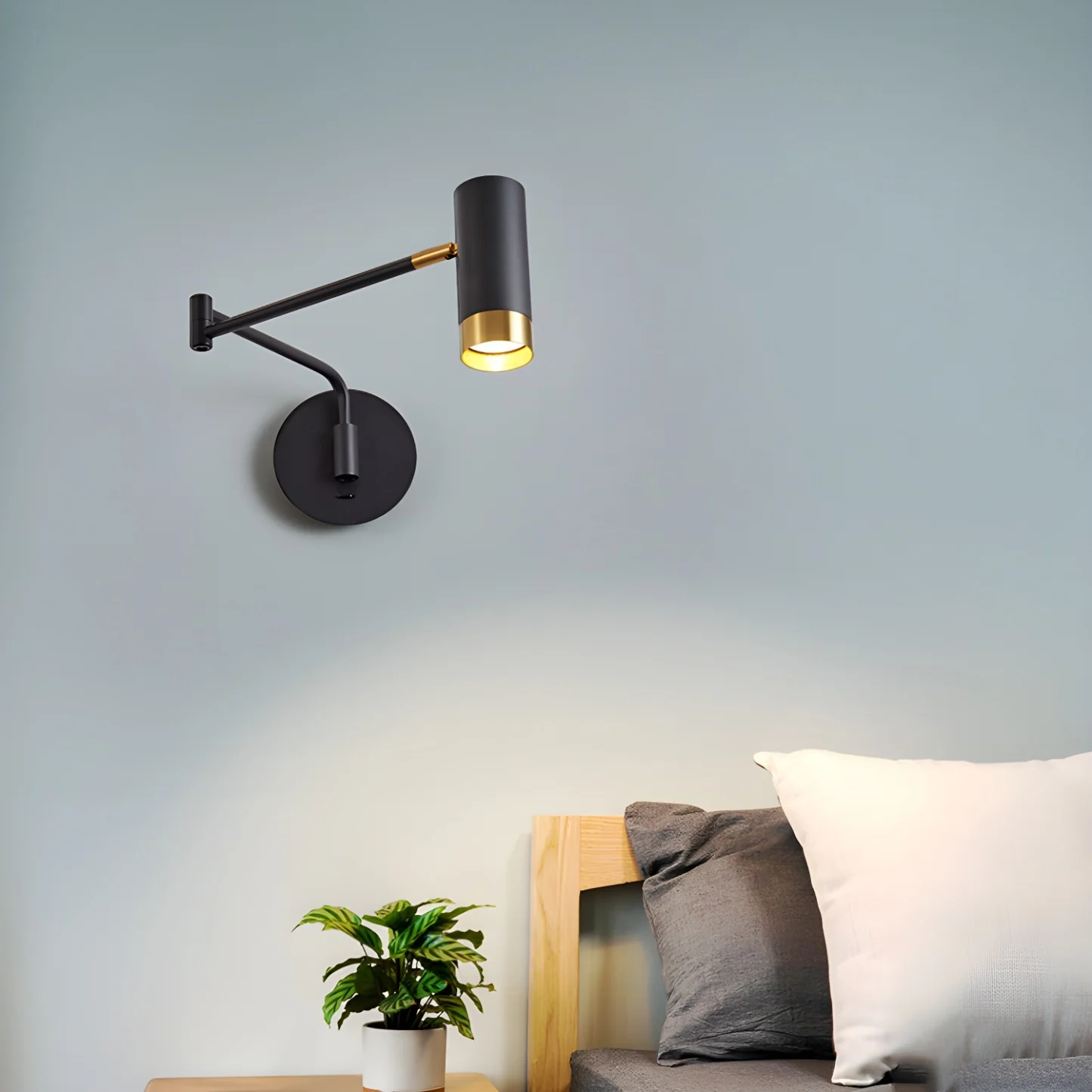 Modern Metal Cylinder Swing Arm Wall Light