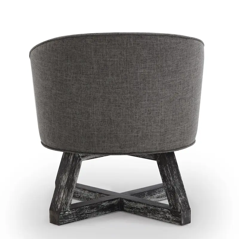 GDFStudio Swivel Accent Chair with Cross-shaped Wooden Base