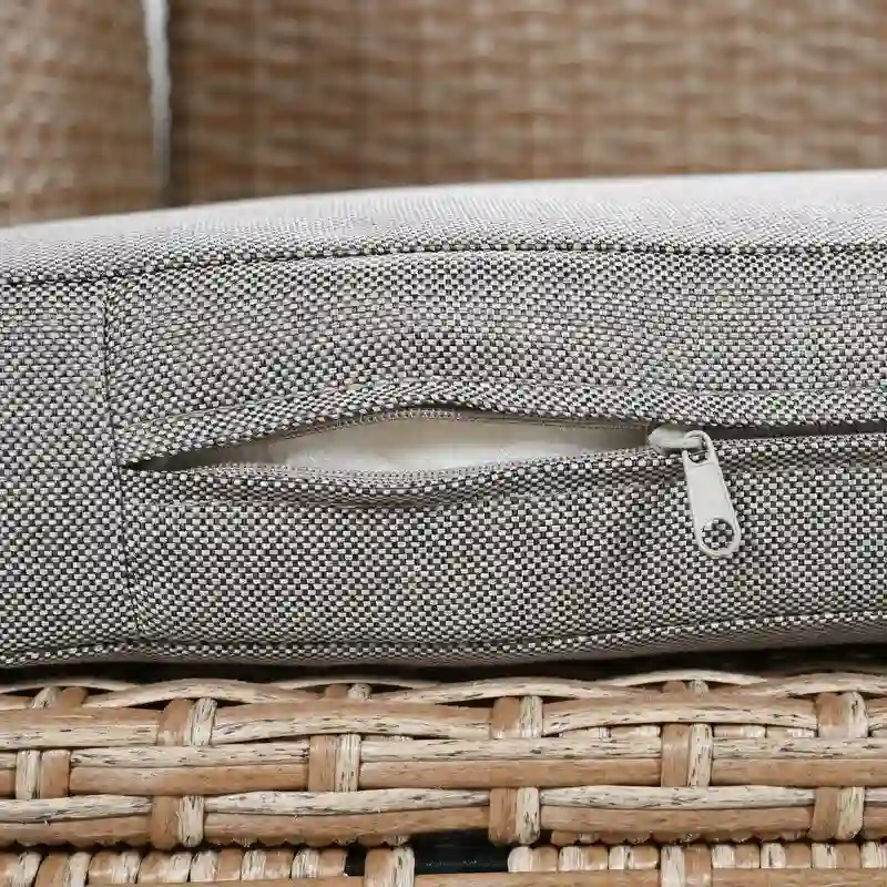 5-Piece L-Shaped Patio Rattan Sofa Set with 2 Extendable Side Tables