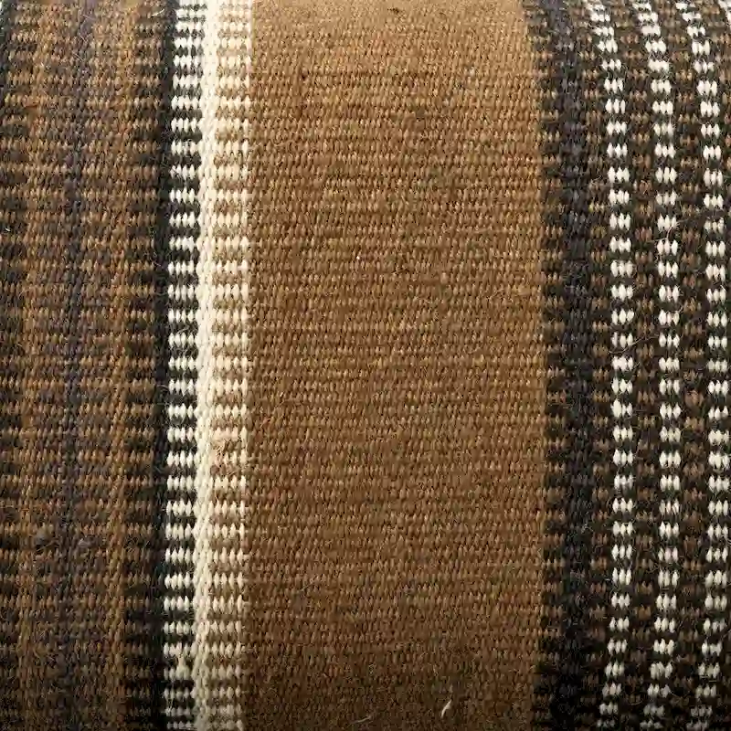 HomeRoots 59 Beige and Gray and Brown Upholstered Jute Striped Bench - 59