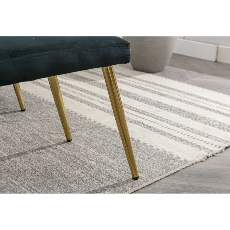 Velvet Accent Chair with Adjustable Armrests and Backrest, Button Tufted Lounge Chair, Single Recliner Armchair with Ottoman