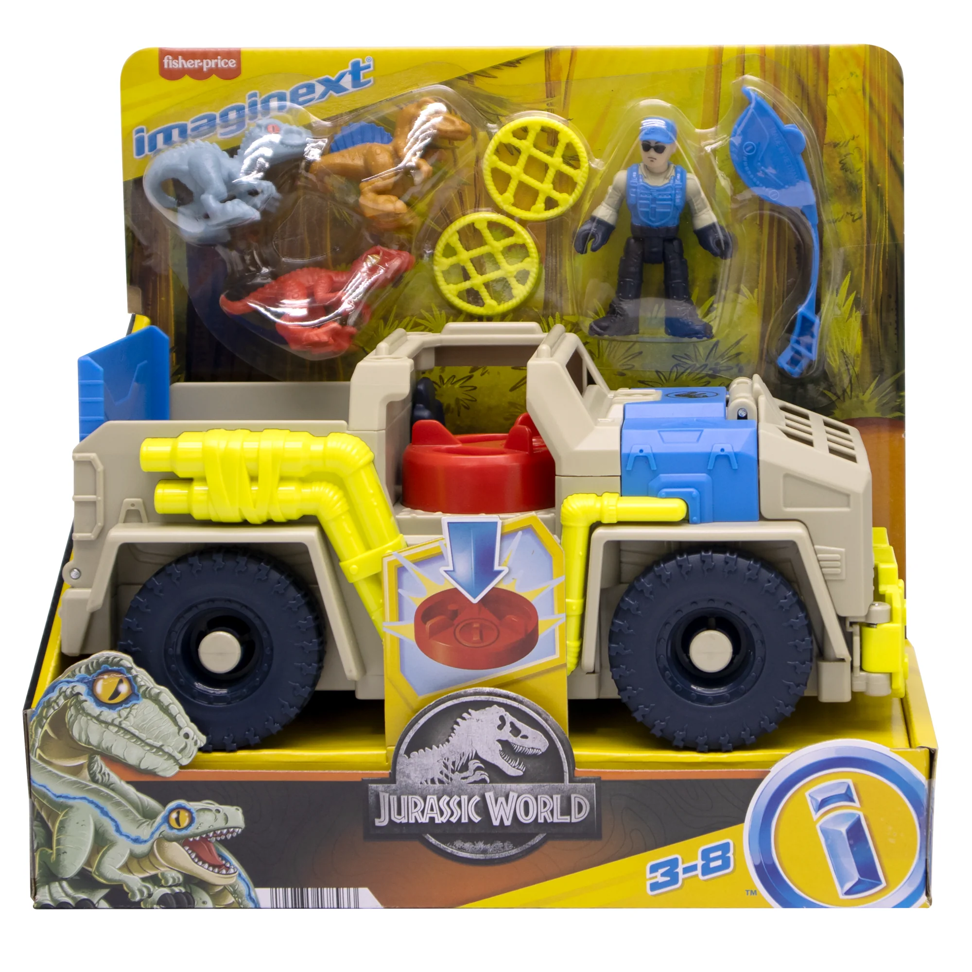 Imaginext Jurassic World Vehículo de Juguete Rastreadora de Dinosaurios