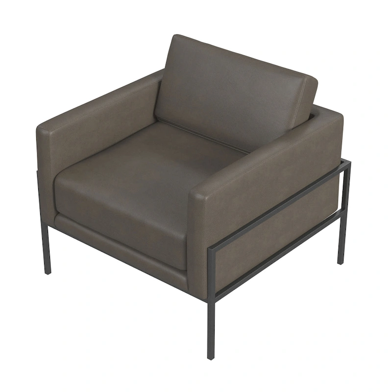 HomePop Modern Upholstered Club Chair w/Metal Frame