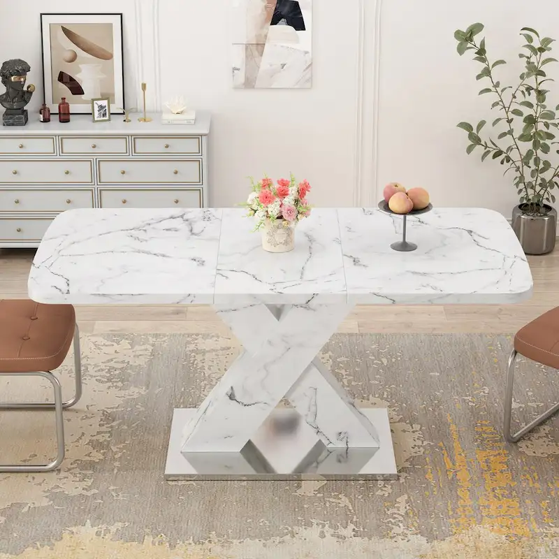 Modern Stretchable Square Dining Table for Kitchen