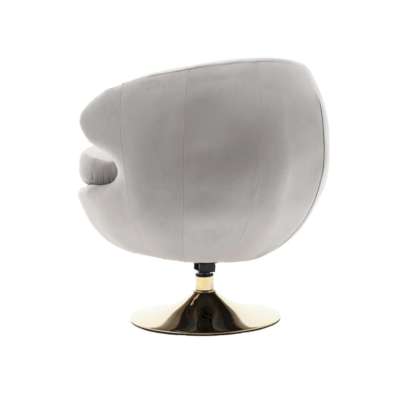 HOMEFUN Velvet 360 Degree Swivel Right Cuddle Barrel Accent Chairs