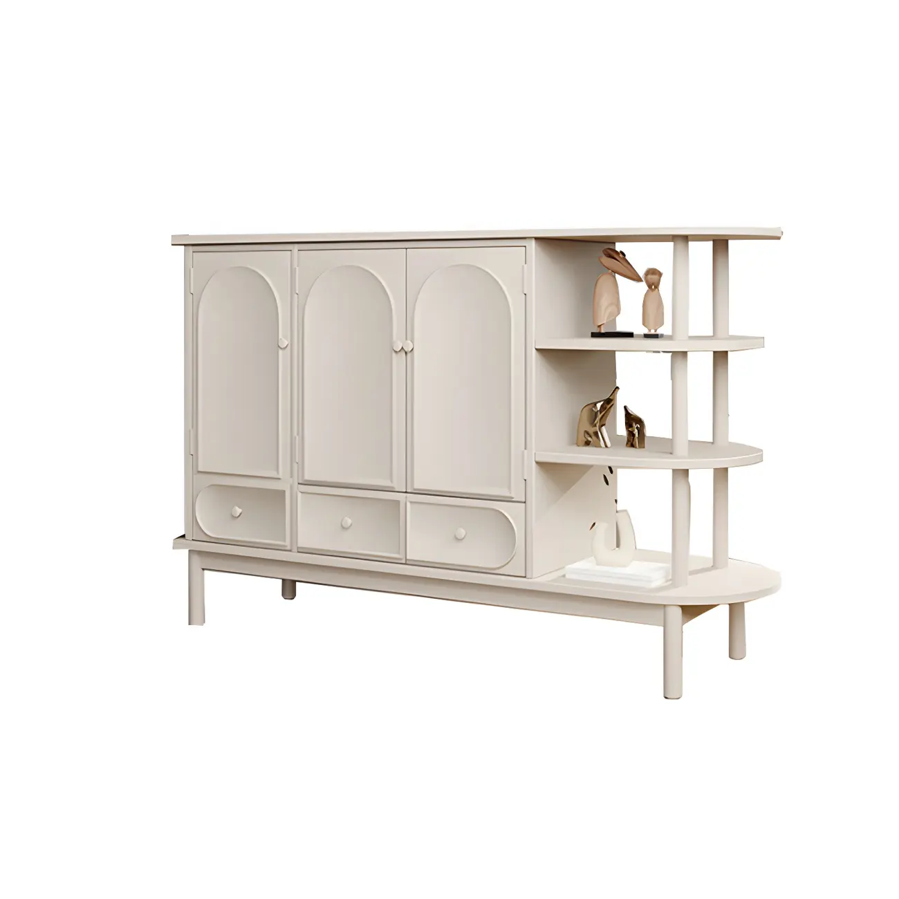 Modern White Wooden Multi-functional Utility Living Room Cabinet