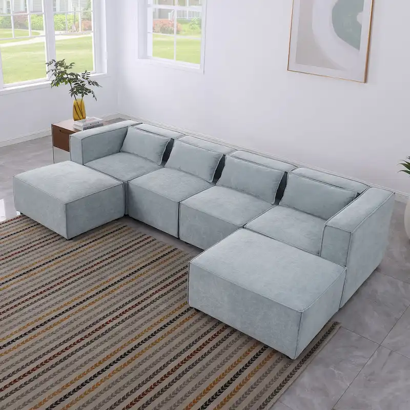 Free Combination Chenille Upholstered Modular Sectional Sofa