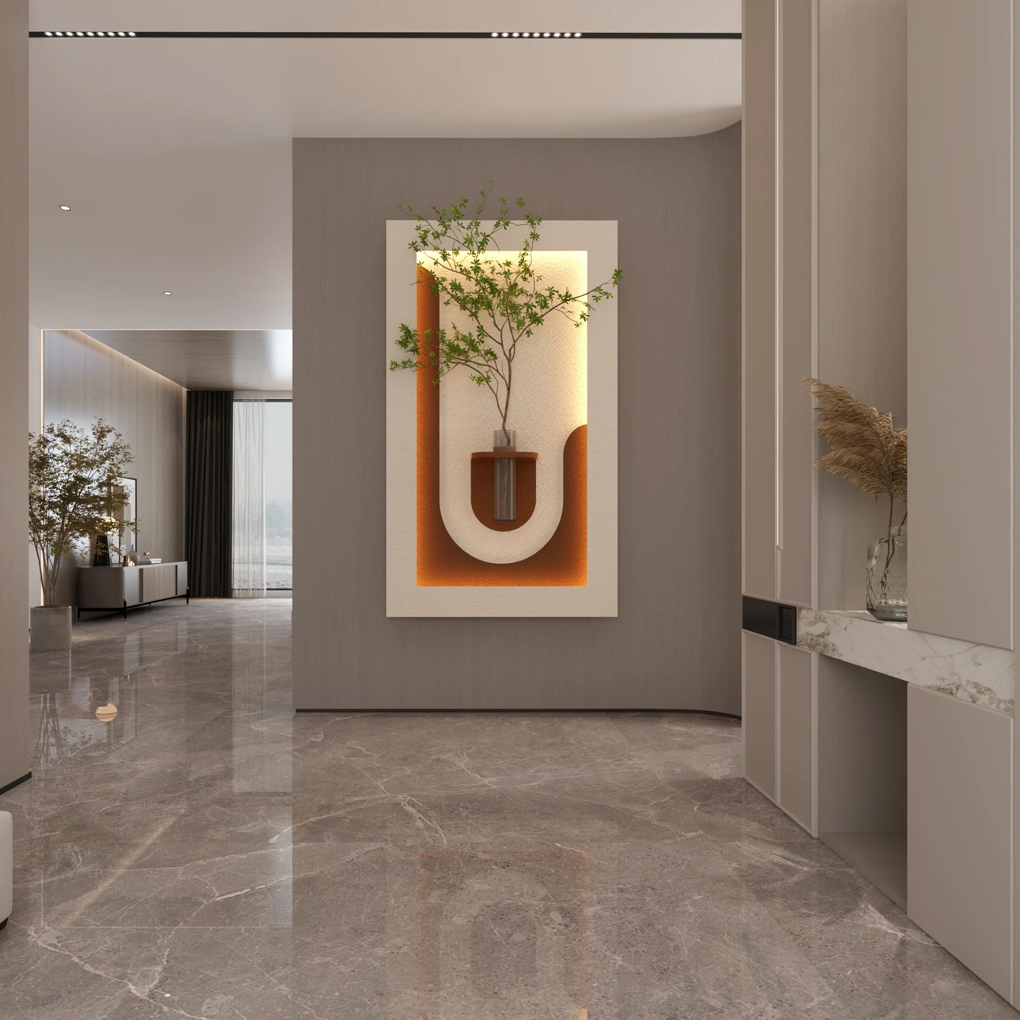 Adjustable 3-Color LED Sandstone Wall Decor