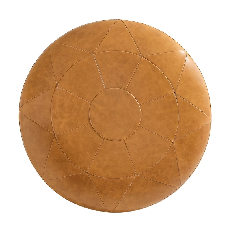 34.5 W Full-Grain Genuine Italian Leather Ottoman by Lumibee