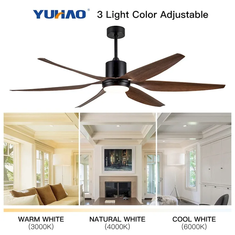 66 Integrated LED Ceiling Fan Lighting with Remote - N/A